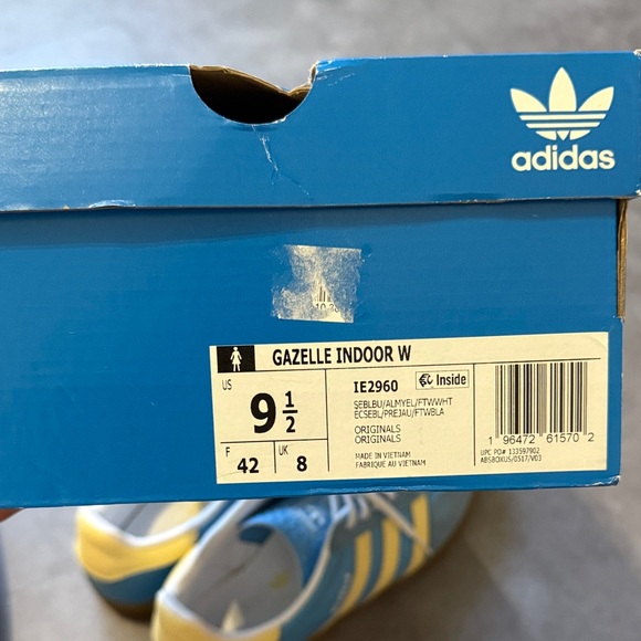 Adidas Gazelle Light Blue and Yellow Sneakers - Picture 8 of 9